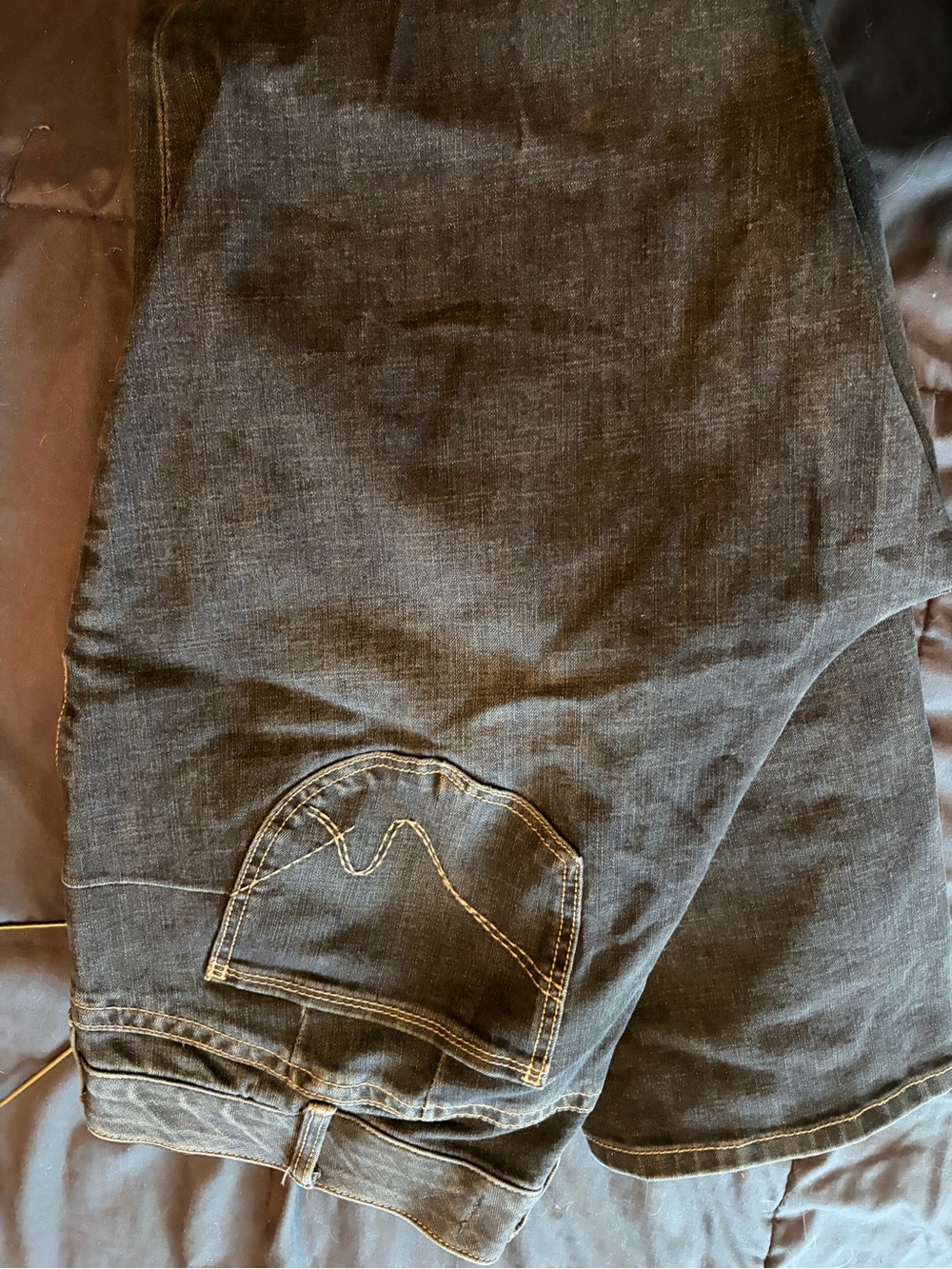 Women's Boyfriend Jeans in Dark Gray with Contrast Stitching